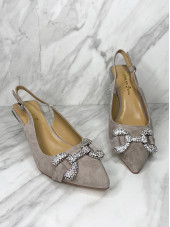 V23173 Heeled Slingback Pumps - Suede Taupe (Alma en Pena)